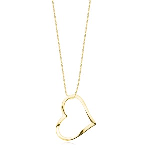 Lantisor argint placat cu aur galben cu inima DiAmanti KS0051NG-DIA (Argint 925‰ 2,8 g.)